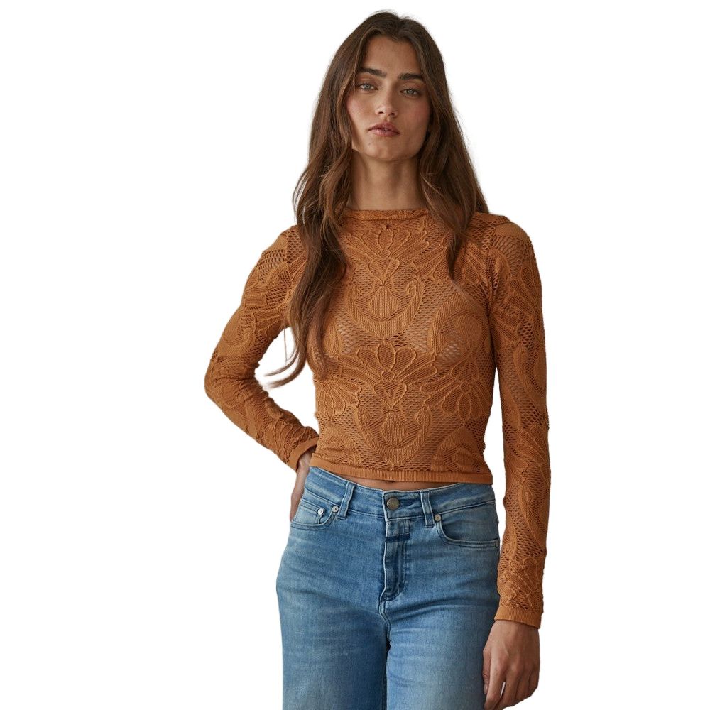 Women's Jacquard Fishnet Top S1228