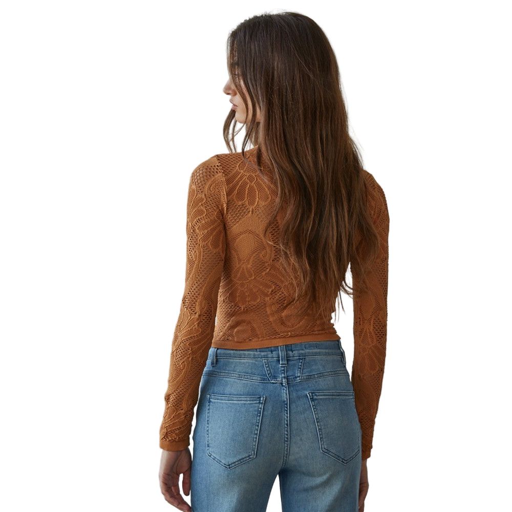 Women's Jacquard Fishnet Top S1228