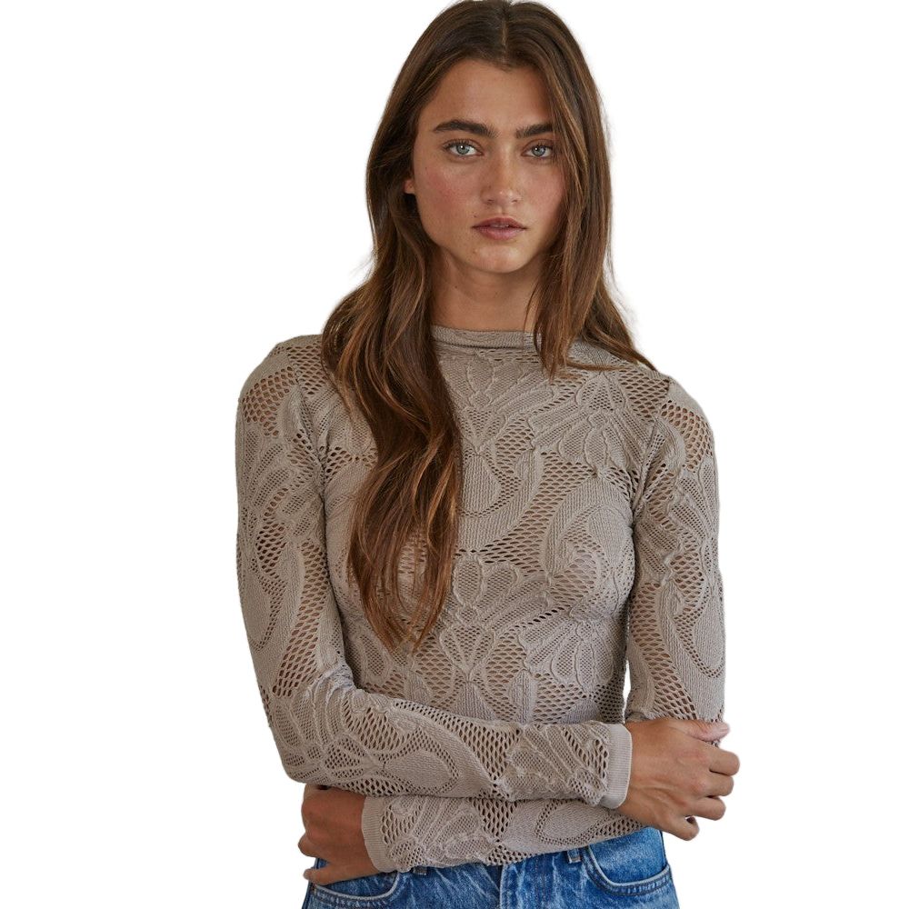 Women's Jacquard Fishnet Top S1228