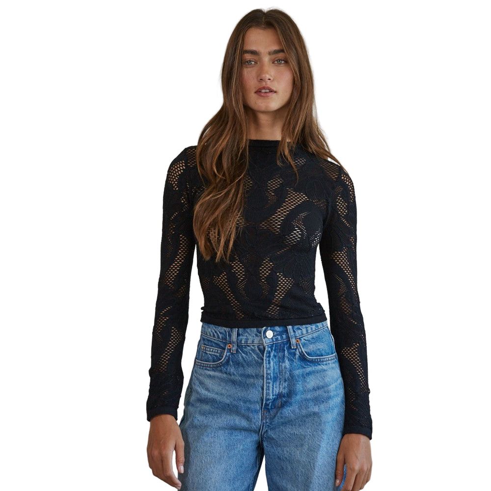 Women's Jacquard Fishnet Top S1228