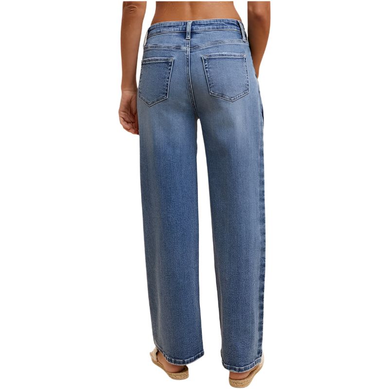 Women's Stretch Side Stripe High Rise Baggy Str Leg Jean AP6365 - Crazy House Western Wear