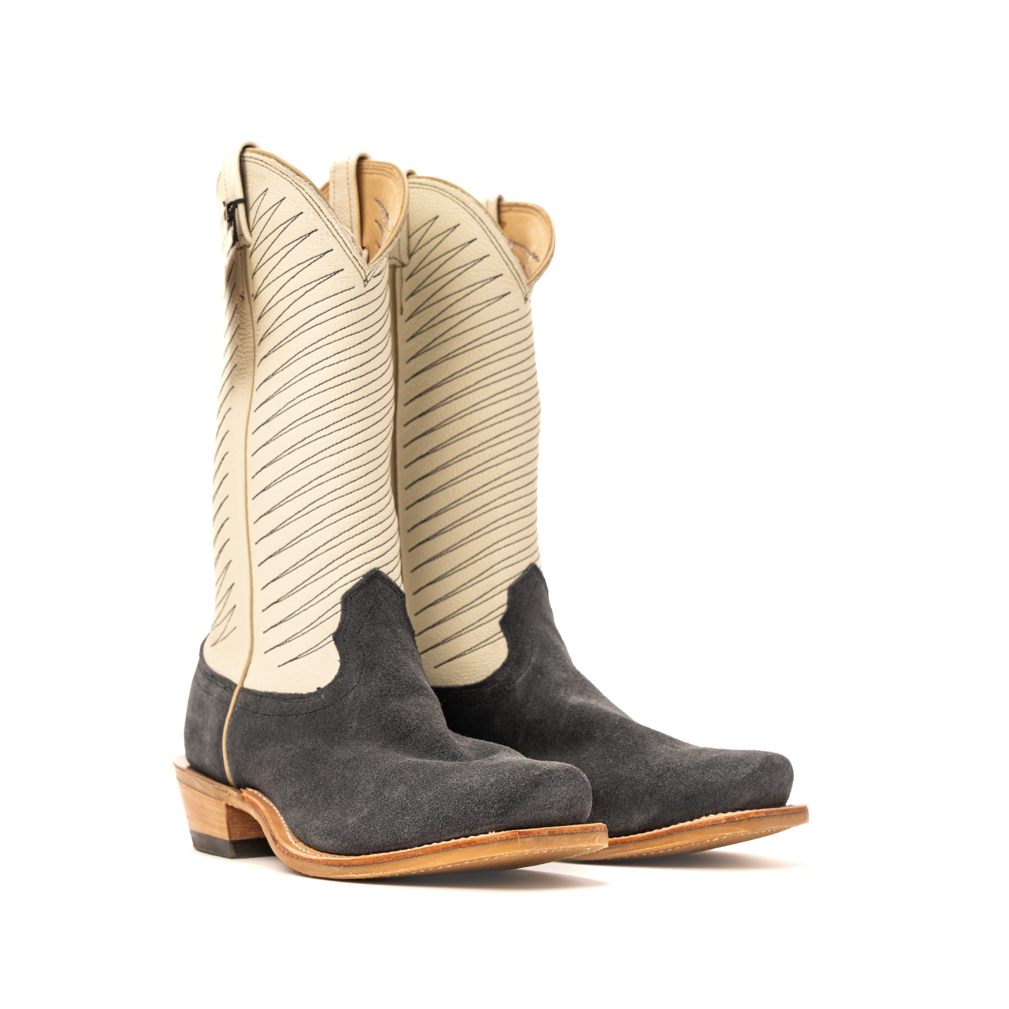 Men's Fenoglio Navy Roughout with 13" Cream Boot FB29621343 - Crazy House Western Wear