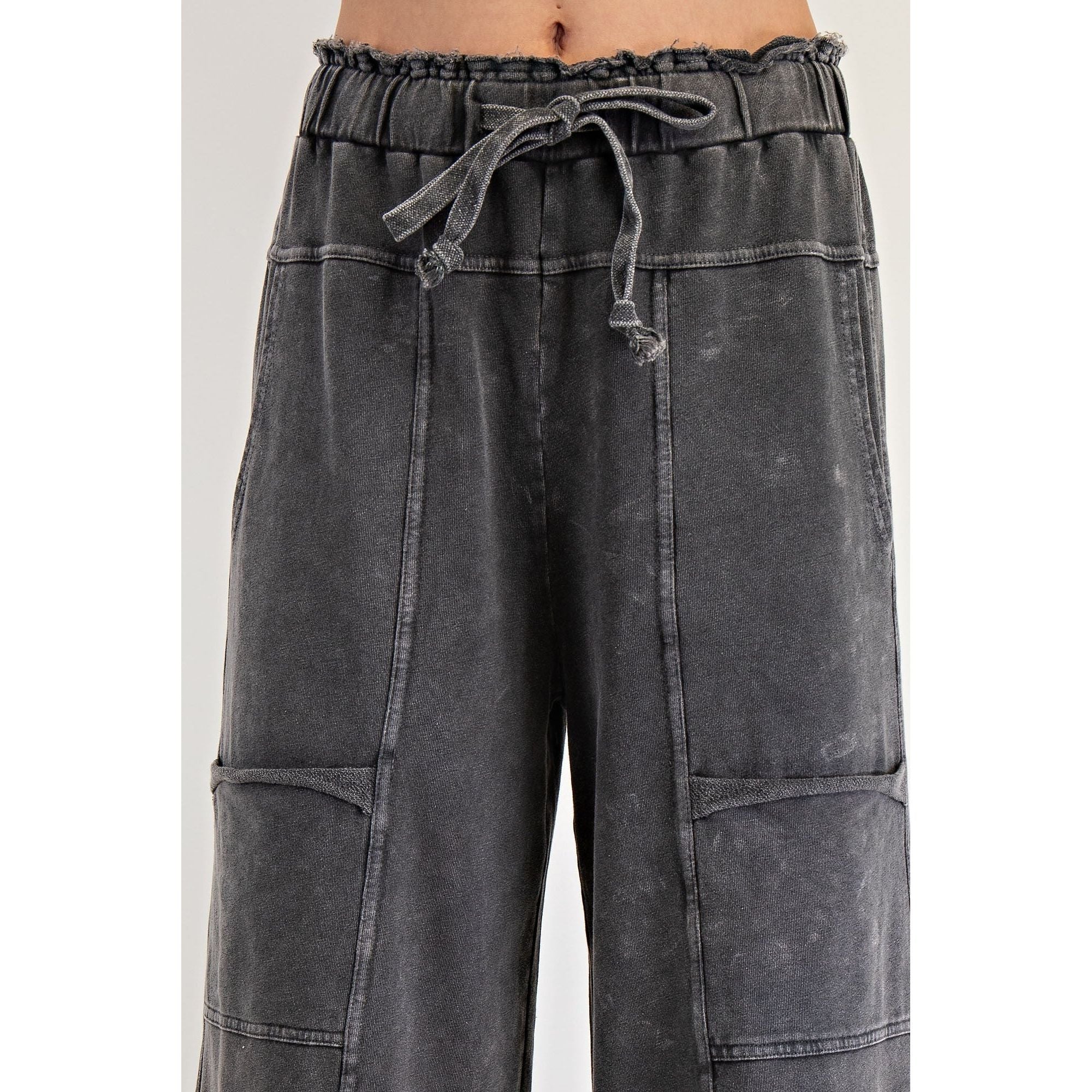 Women's Mineral Washed Terry Knit Pants EB41308 - Crazy House Western Wear