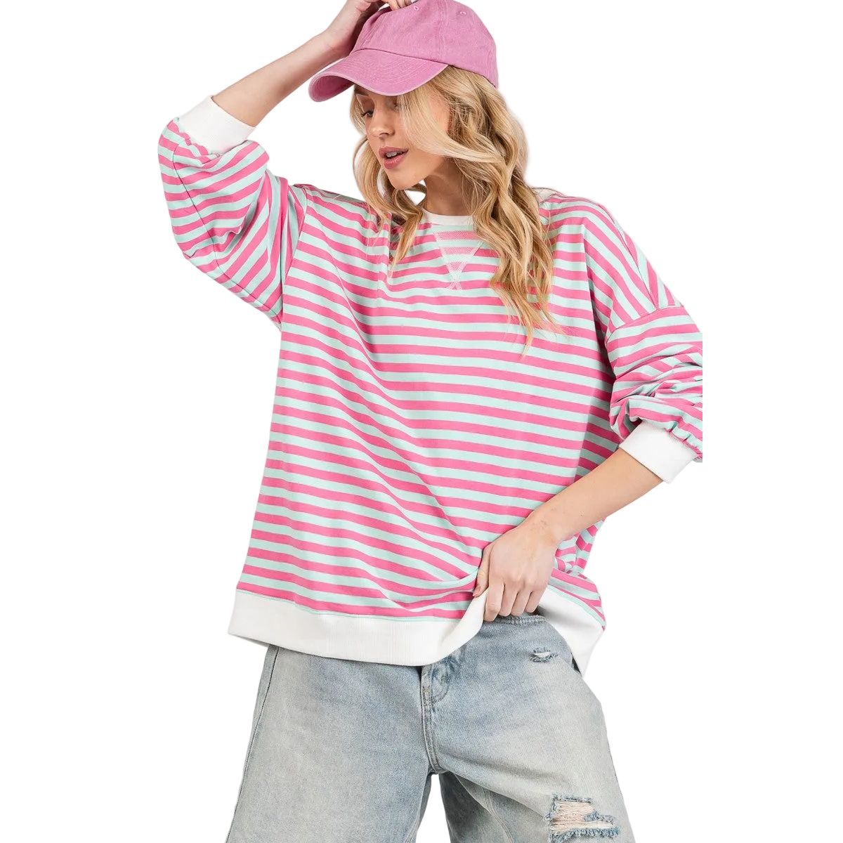 Women's Multi Color Striped Sweatshirt SNS2022