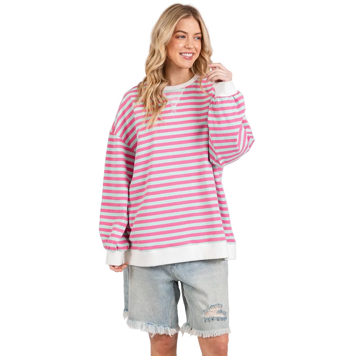 Women's Multi Color Striped Sweatshirt SNS2022