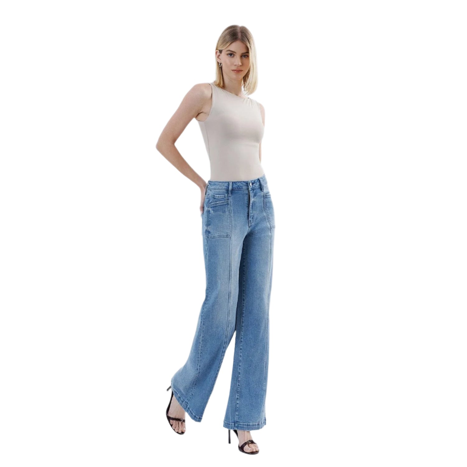 Women's Vervet High Rise Full Length Extreme Wide Leg Jeans LV1702 - Crazy House Western Wear