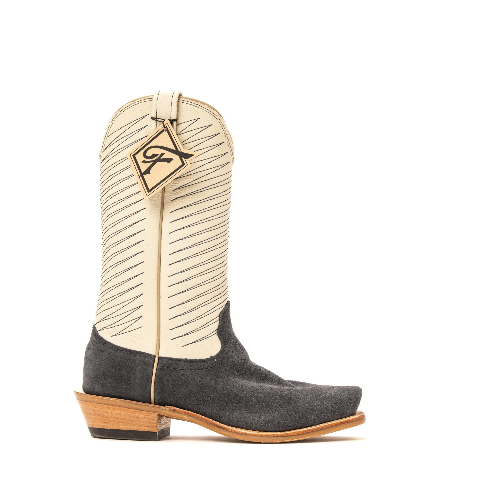 Men's Fenoglio Navy Roughout with 13" Cream Boot FB29621343 - Crazy House Western Wear