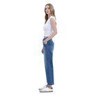 Women's High Rise Crop Utility Pocket Straight Jeans LV1355 - Crazy House Western Wear