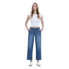 Women's High Rise Crop Utility Pocket Straight Jeans LV1355 - Crazy House Western Wear