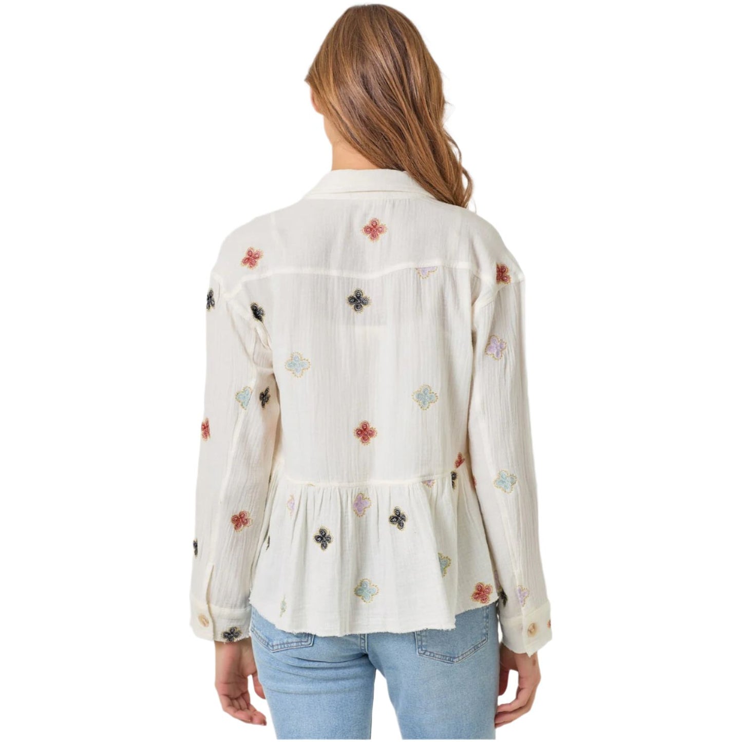 Women's Washed Peplum Jacket 61004-TOP