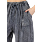 Women's Mineral Washed Terry Knit Pants EB90054 - Crazy House Western Wear