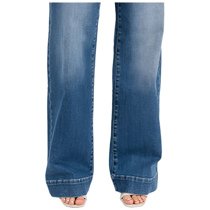 Women's Mid Rise Stretch Trouser Wide Leg Jeans P1365W - Crazy House Western Wear