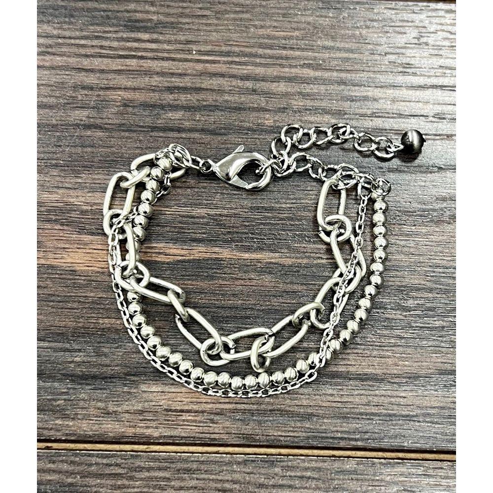 Women's Isac Silver Western Bead Strand Adjustable Bracelet 711591