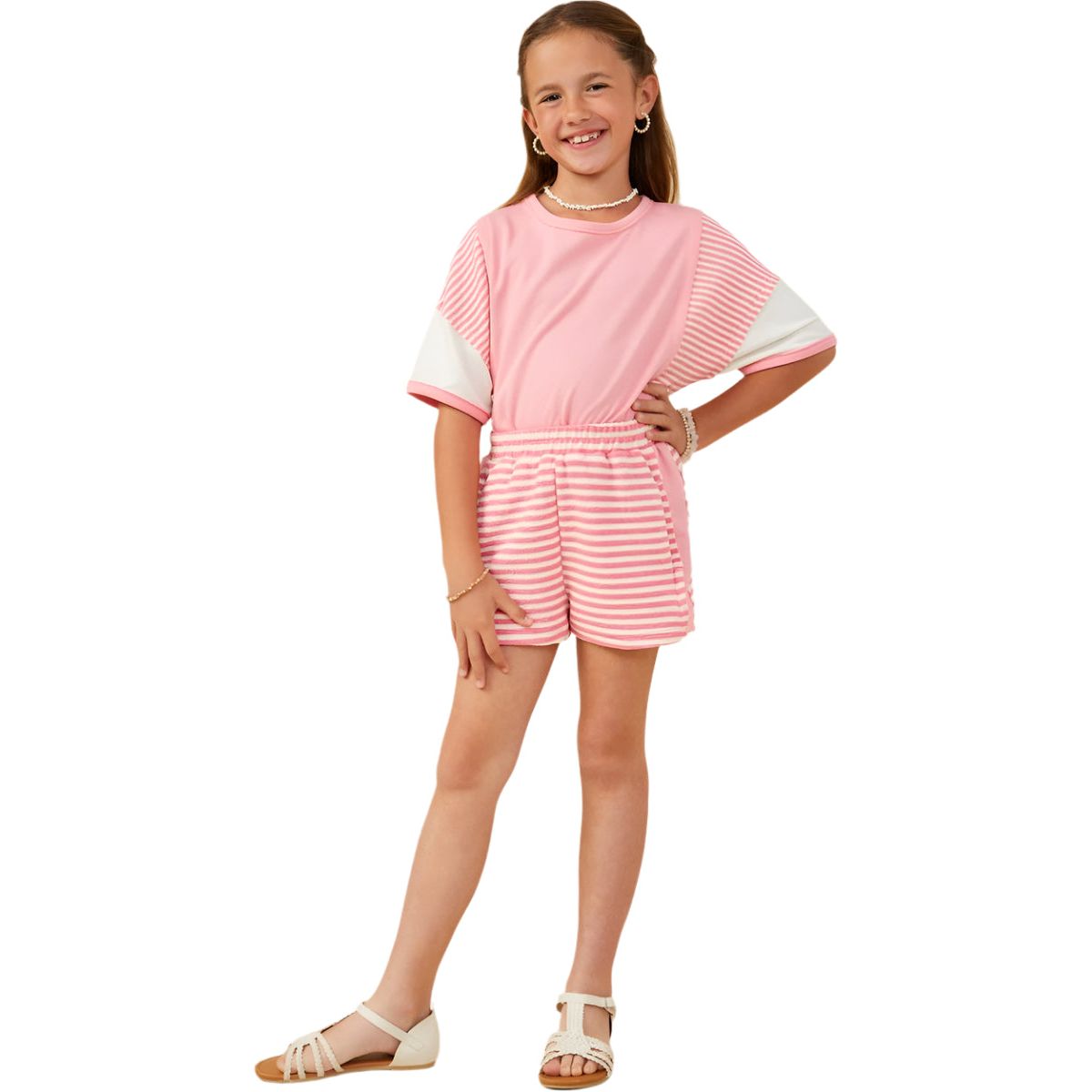 Girl's Colorblock Side Striped Knit Short GY9289 - Crazy House Western Wear