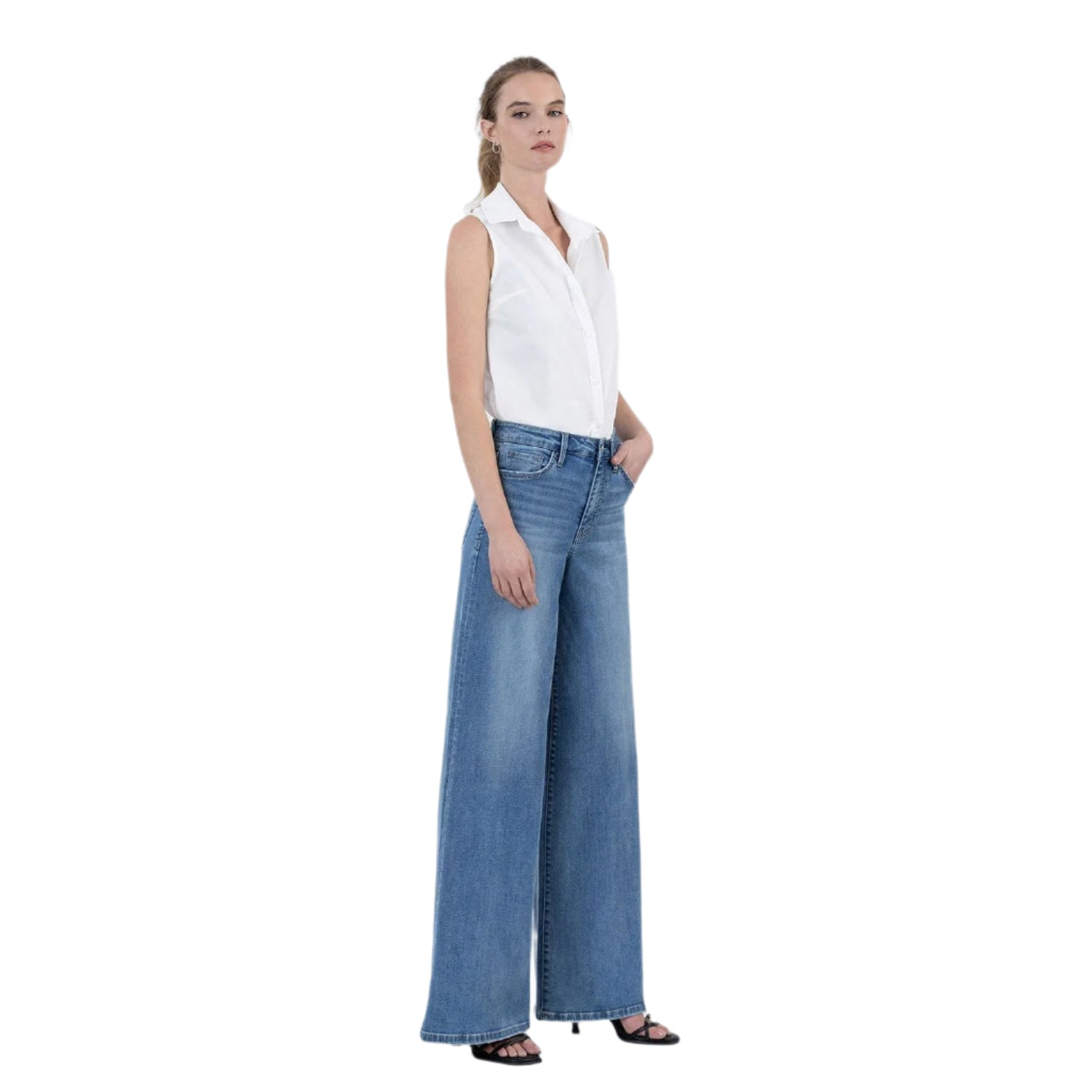 Women's Vervet High Rise Full Length Palazzo Jeans LV1703 - Crazy House Western Wear