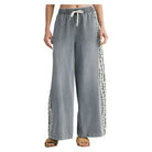 Women's Side Leopard Accent Wide Leg Pants B12506 - Crazy House Western Wear