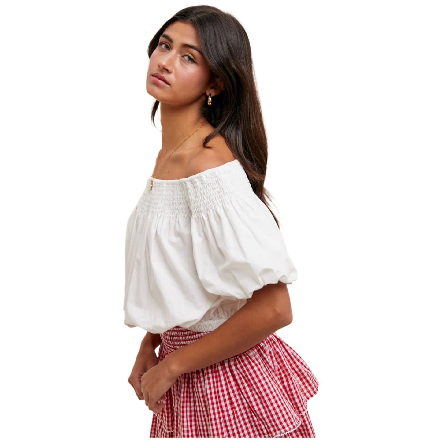 Women's Off-the-shoulder Blouse WL25-10279 - Crazy House Western Wear