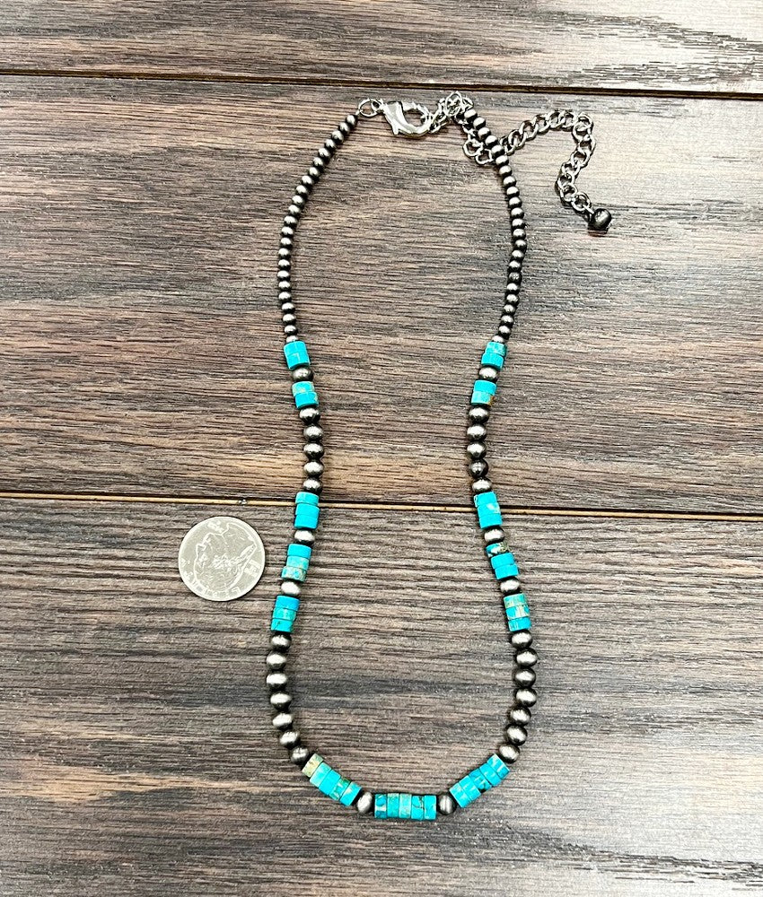 Isac Women's 18" Western 6mm Rondelle Gemstone Necklace 739212