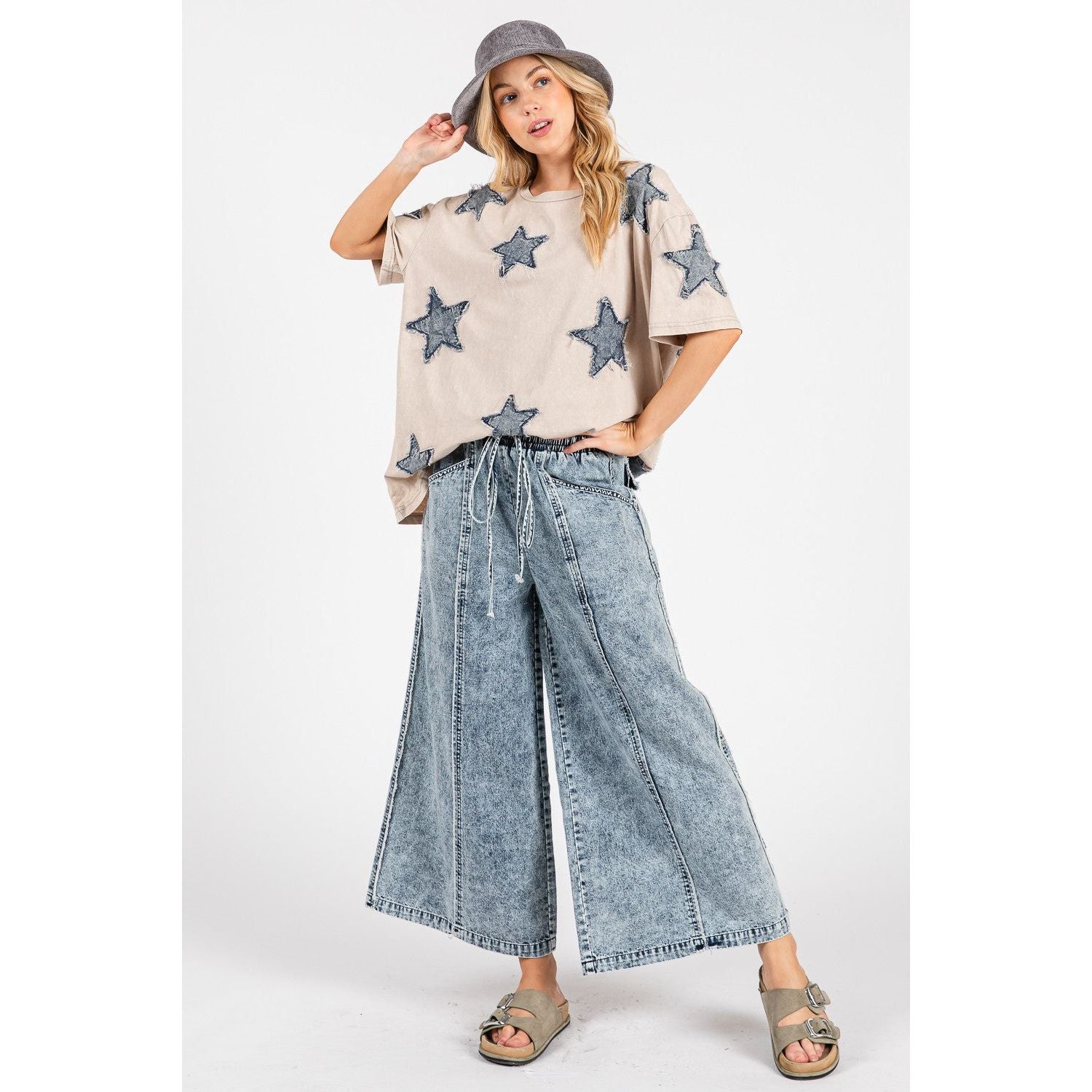 Women's Stonewash Dream Wide Leg Pants SP7867 - Crazy House Western Wear