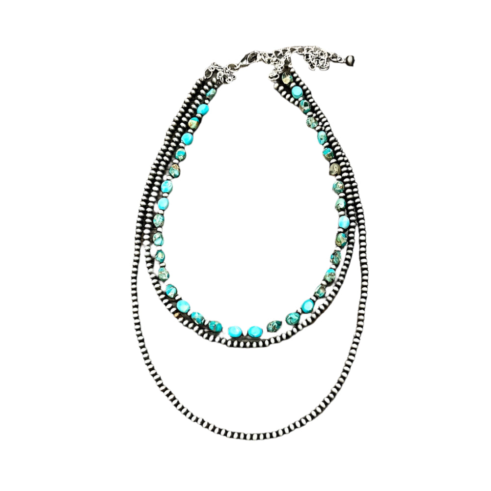 Women's Isac Trading Handmade Gemstone, Navajo Bead Necklace 739272 - Crazy House Western Wear