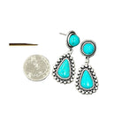 Women's Isac 2" Long Turquoise Post Earrings
