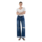 Women's Vervet High Rise Double Cuffed Wide Leg Jeans LV1830 - Crazy House Western Wear
