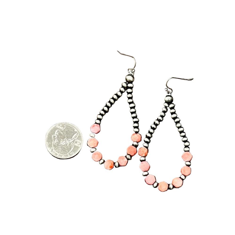 Women's Isac 2.7" Long Handmade Navajo Hexa Gemstone Earrings