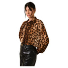 Women's Pleated Detail Oversize Animal Print Top MT20004 - Crazy House Western Wear