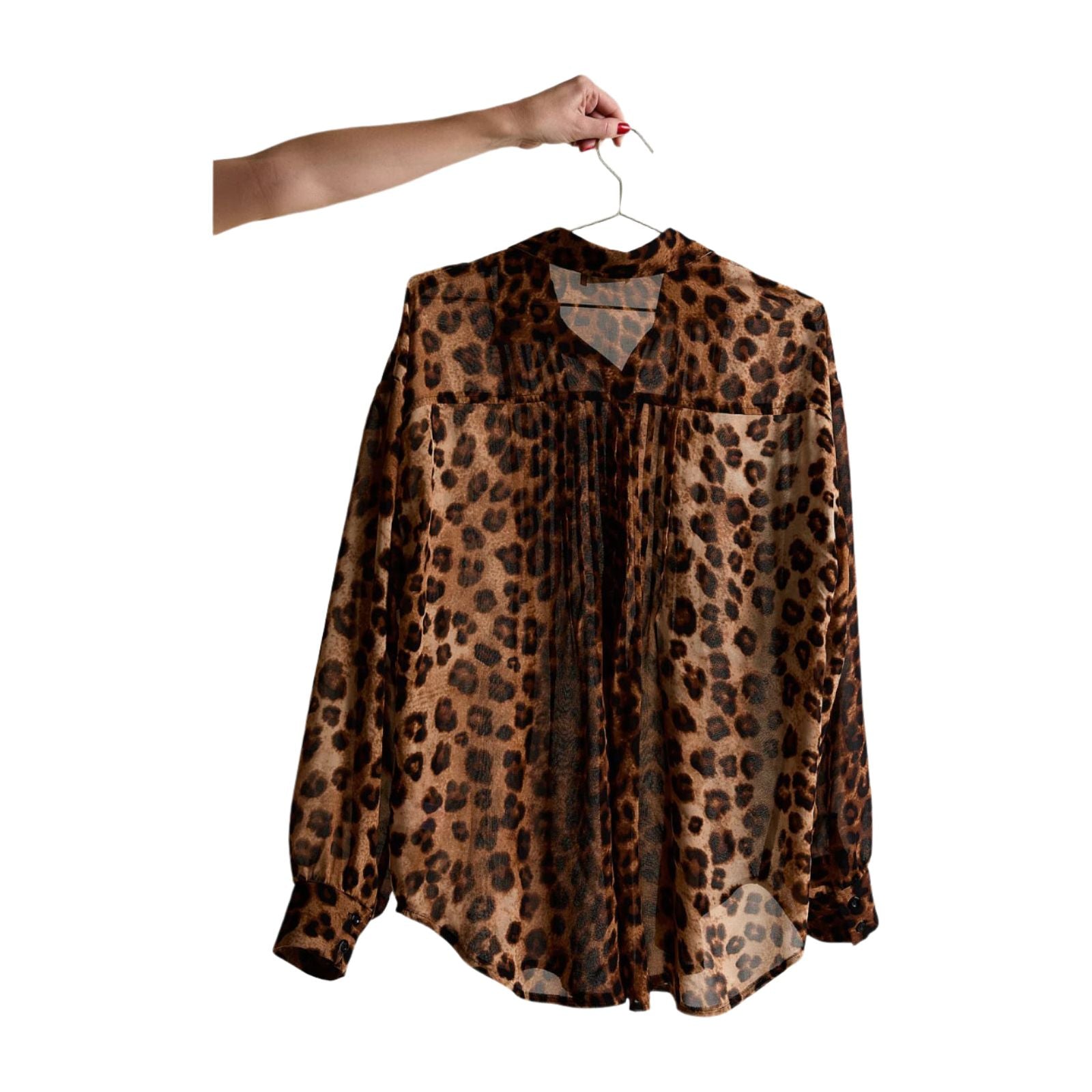 Women's Pleated Detail Oversize Animal Print Top MT20004 - Crazy House Western Wear