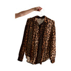 Women's Pleated Detail Oversize Animal Print Top MT20004 - Crazy House Western Wear