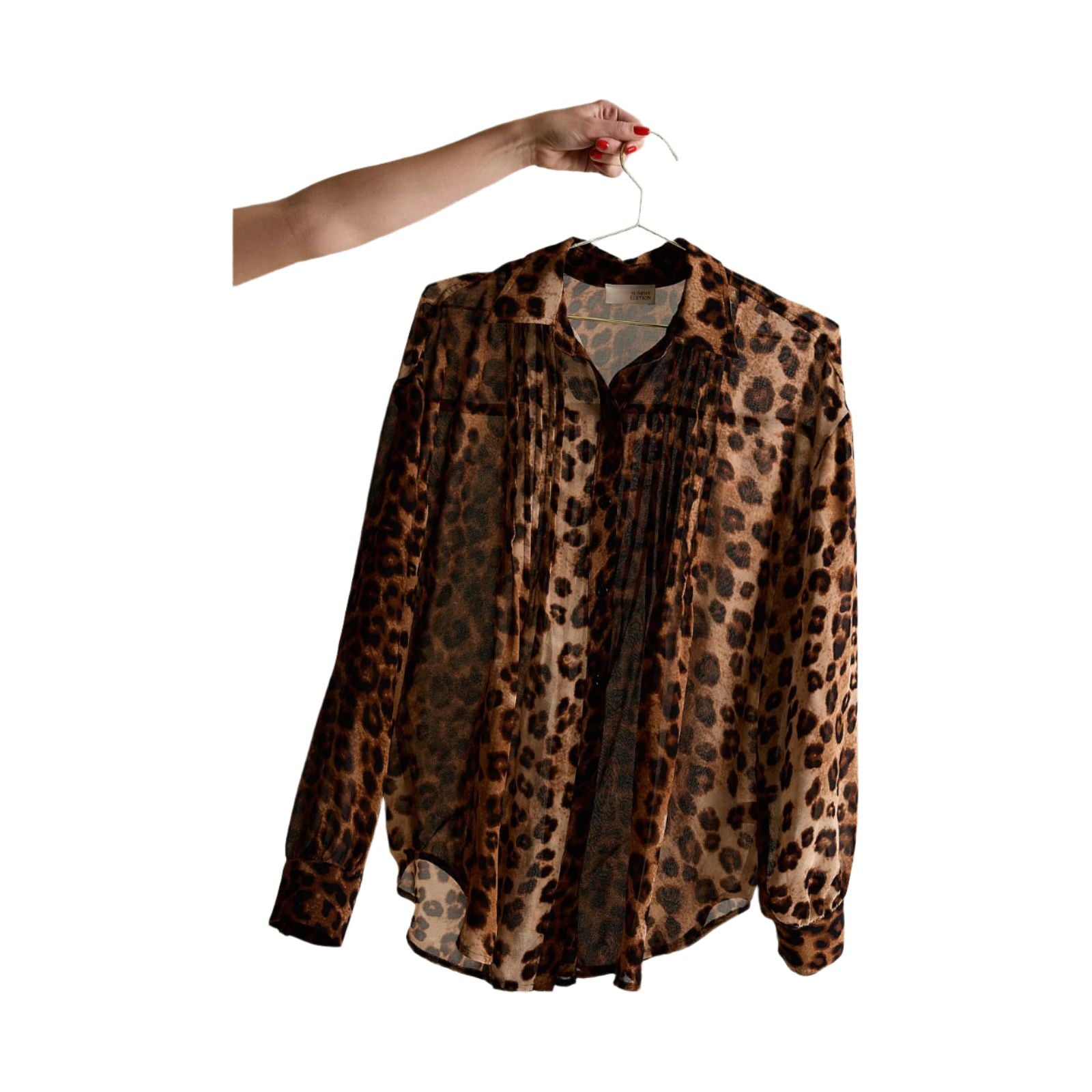 Women's Pleated Detail Oversize Animal Print Top MT20004 - Crazy House Western Wear