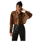 Women's Pleated Detail Oversize Animal Print Top MT20004 - Crazy House Western Wear
