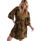 Women's Animal Printed Wool Peach Shirt Dress ED79013 - Crazy House Western Wear