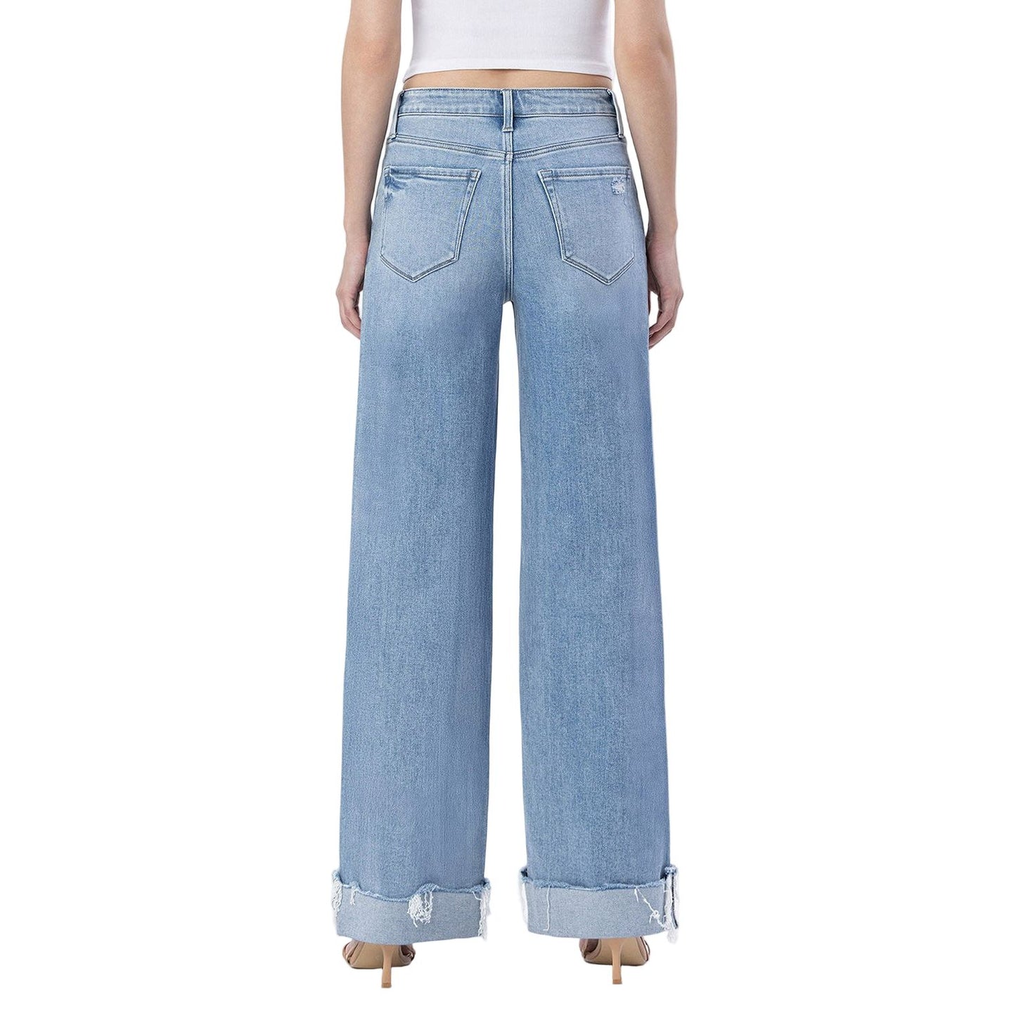 Women's Flying Monkey Super High Rise Cuffed Wide Jeans F6033