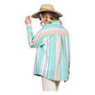 Women's Long Sleeve Button Down Multi Striped Cotton Shirt VT81324D - Crazy House Western Wear