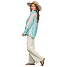 Women's Long Sleeve Button Down Multi Striped Cotton Shirt VT81324D - Crazy House Western Wear