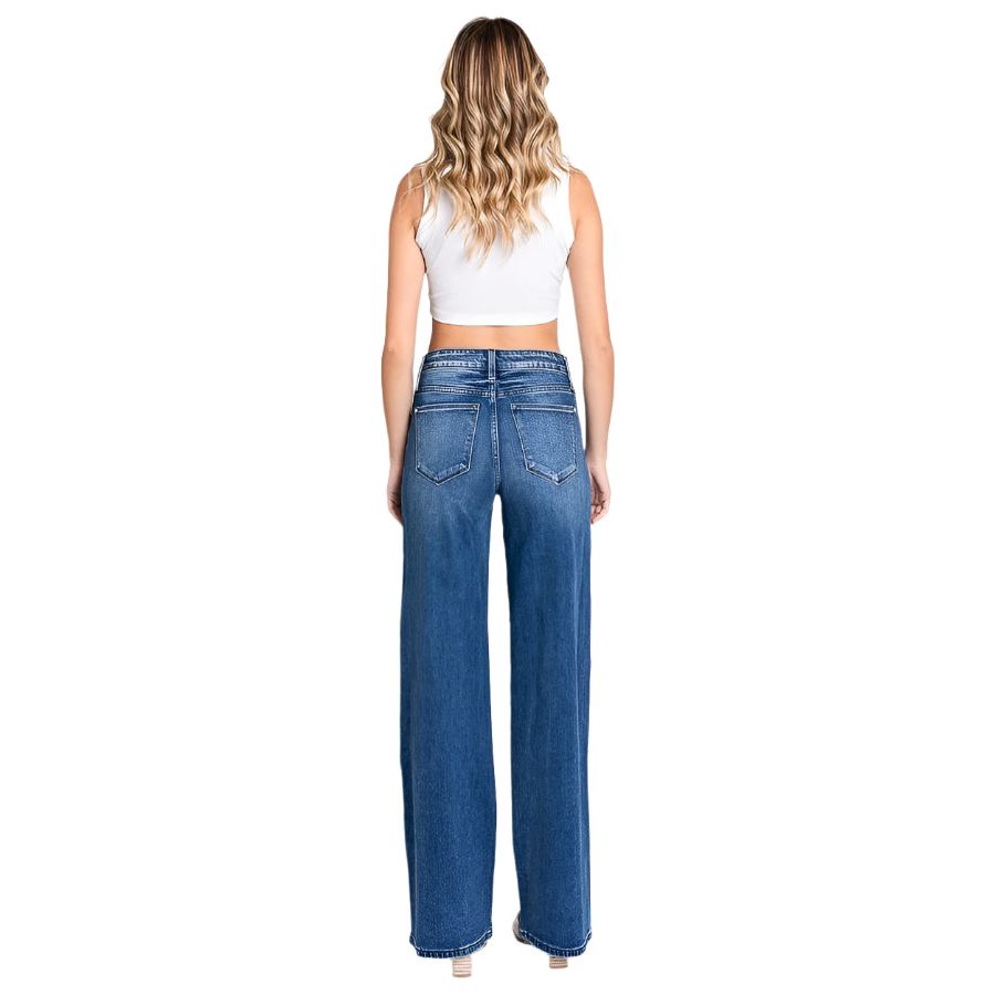 Women's High Rise Comfort Stretch Wide Leg Jeans P1058W-DM - Crazy House Western Wear
