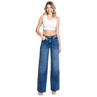 Women's High Rise Comfort Stretch Wide Leg Jeans P1058W-DM - Crazy House Western Wear