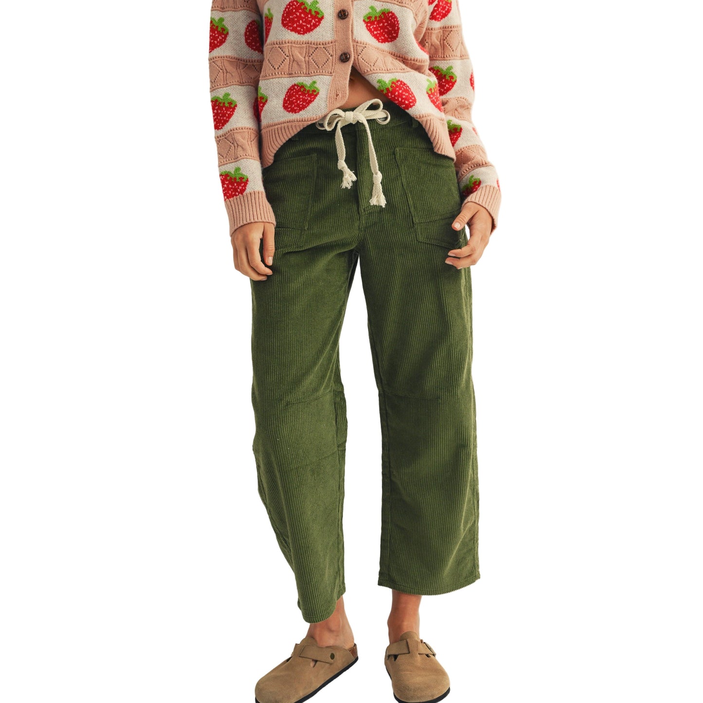 Women's Corduroy Relaxed Pocket Rope String Pants DB1020-16