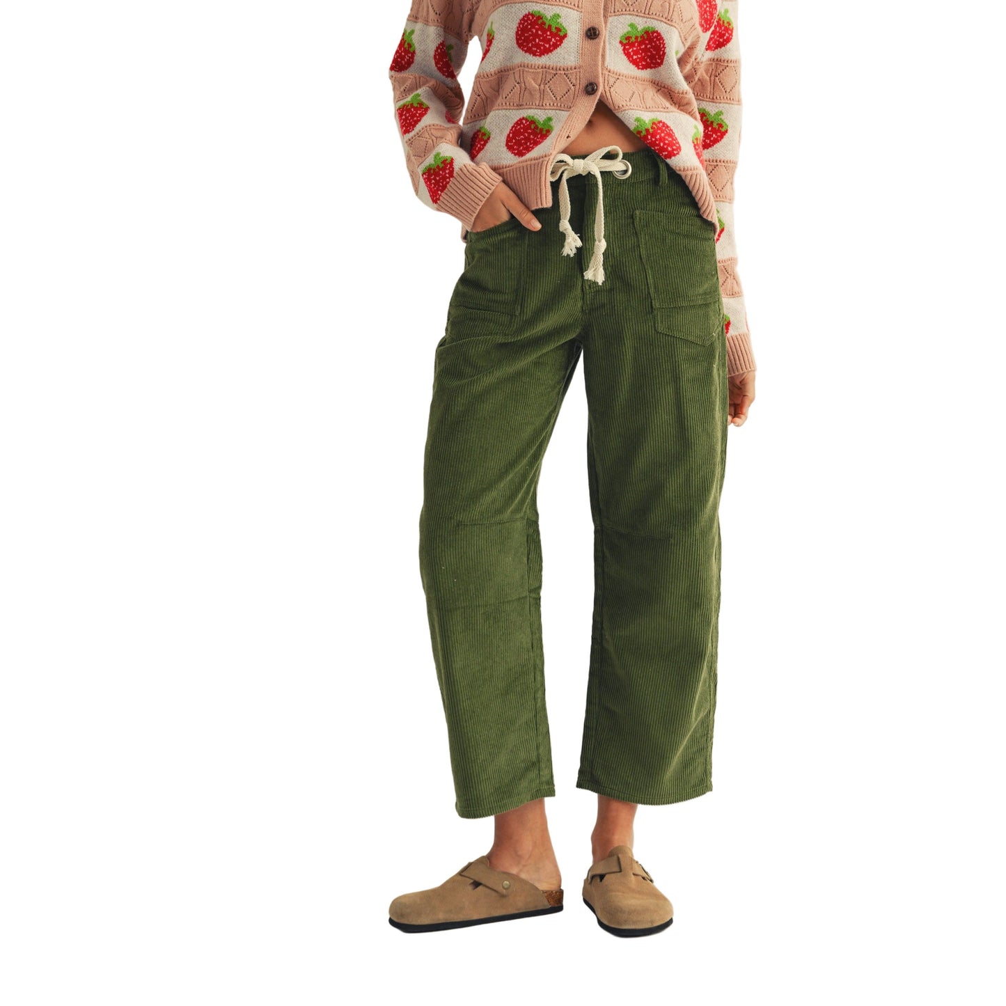 Women's Corduroy Relaxed Pocket Rope String Pants DB1020-16