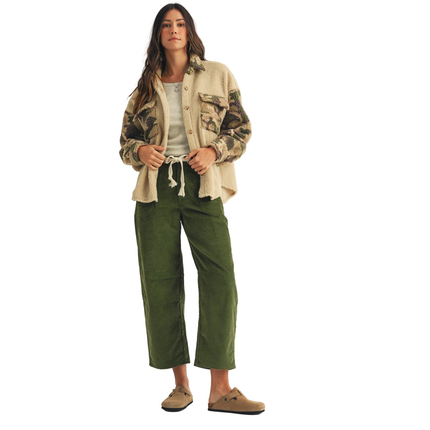 Women's Corduroy Relaxed Pocket Rope String Pants DB1020-16