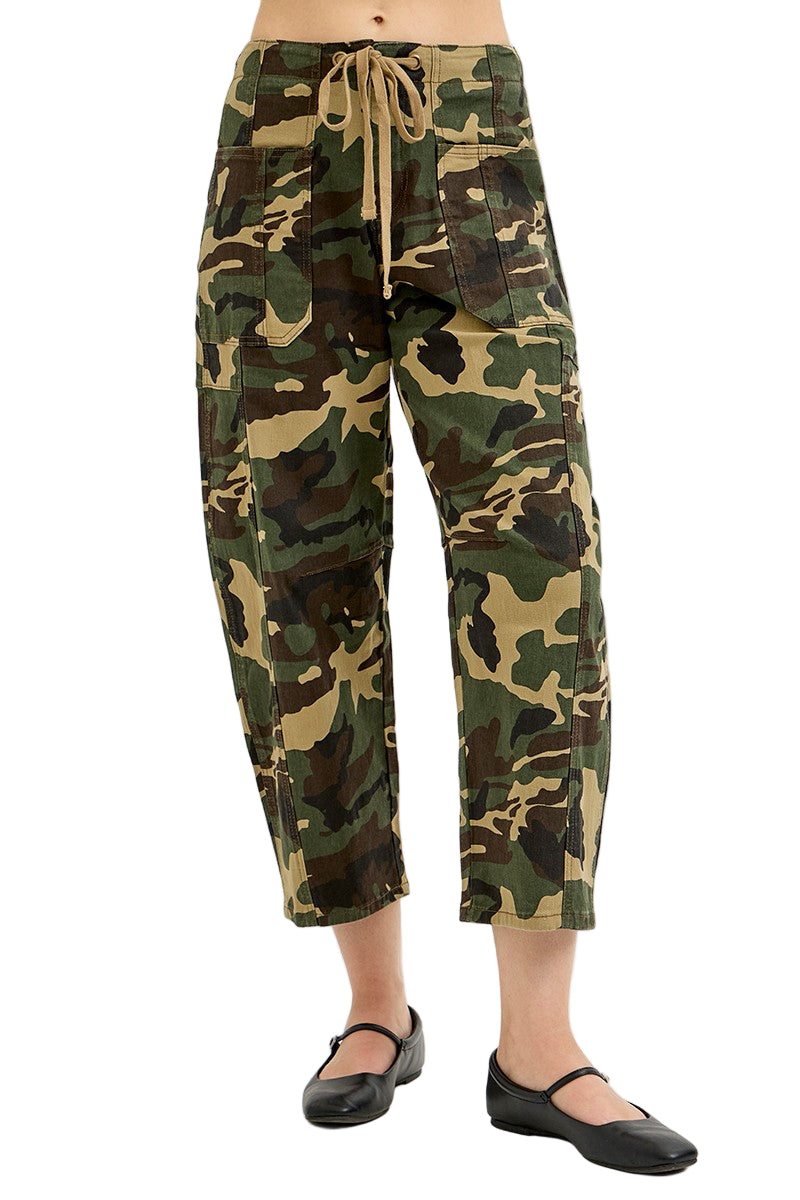 Women's Risen Camo Mid Rise Barrell Slung Pants PG21258