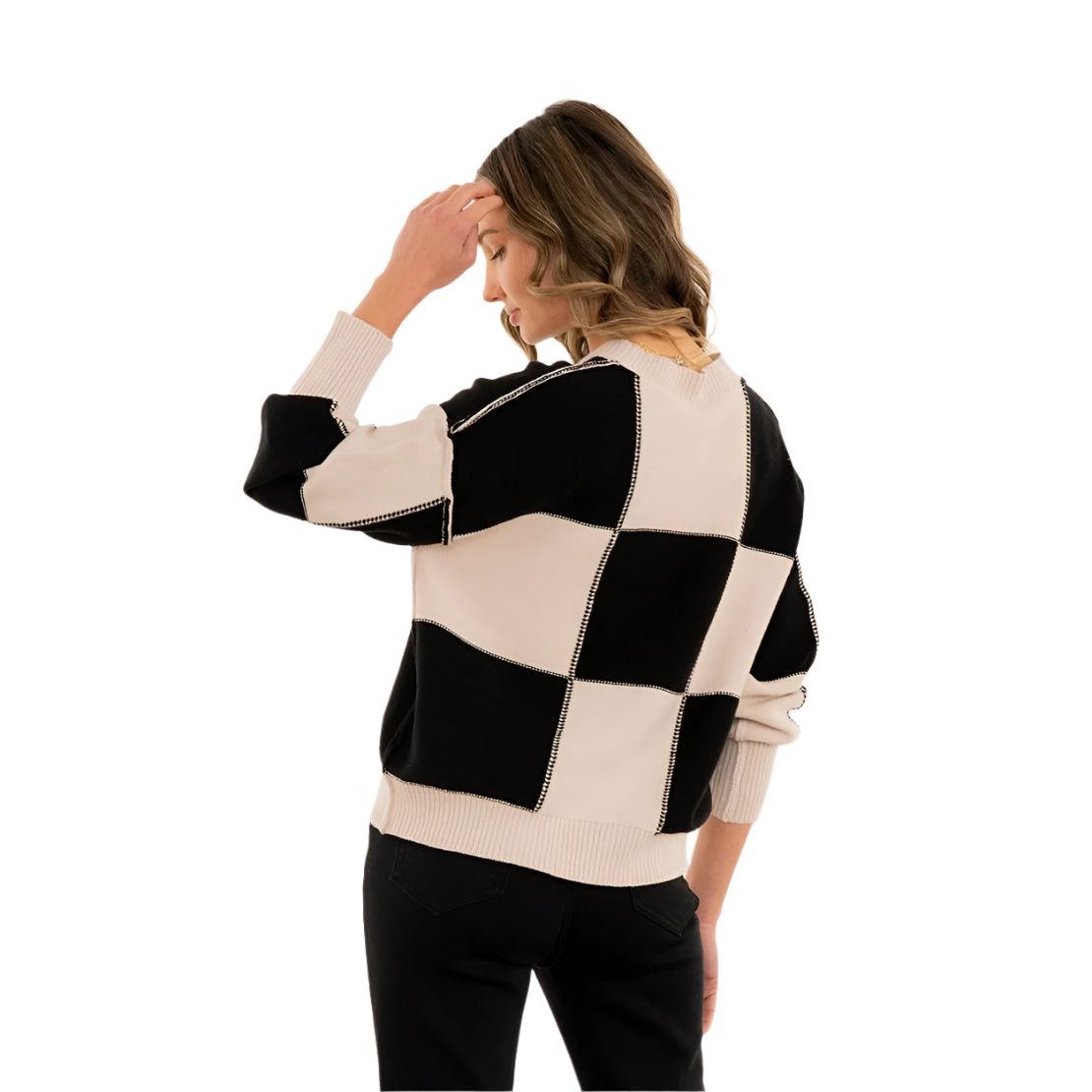 Women's Relaxed Fit Pullover Sweater With Dropped Shoulder ET6271