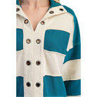 Women's Striped Texture Mixed Rugby Style Sweatshirt TE1326 - Crazy House Western Wear