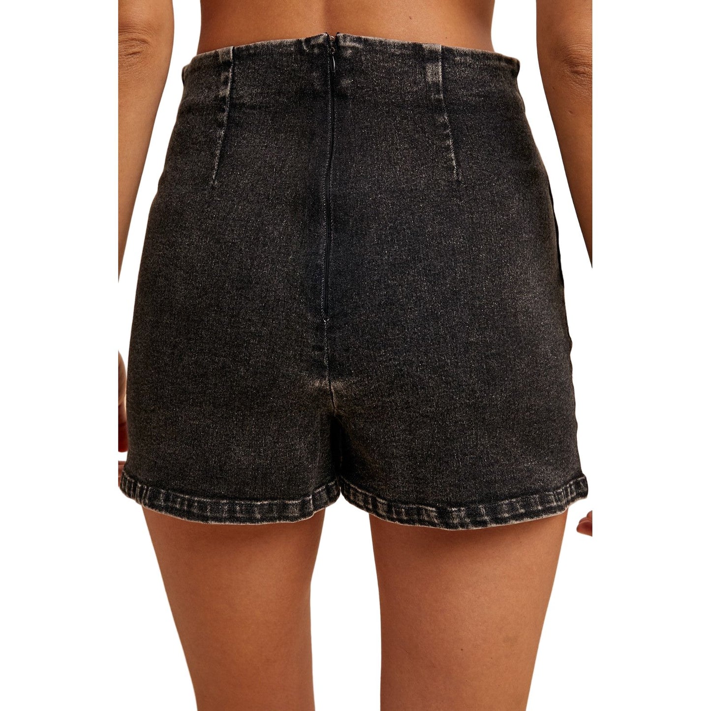 Women's Lyocell Blend Stretch Denim Slit Detail Skort AP6091C