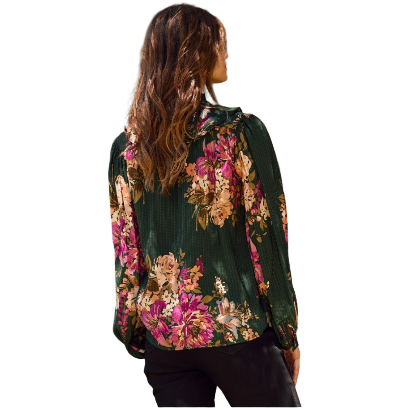 Women's Floral Printed Long-sleeve Blouse IT18399 - Crazy House Western Wear