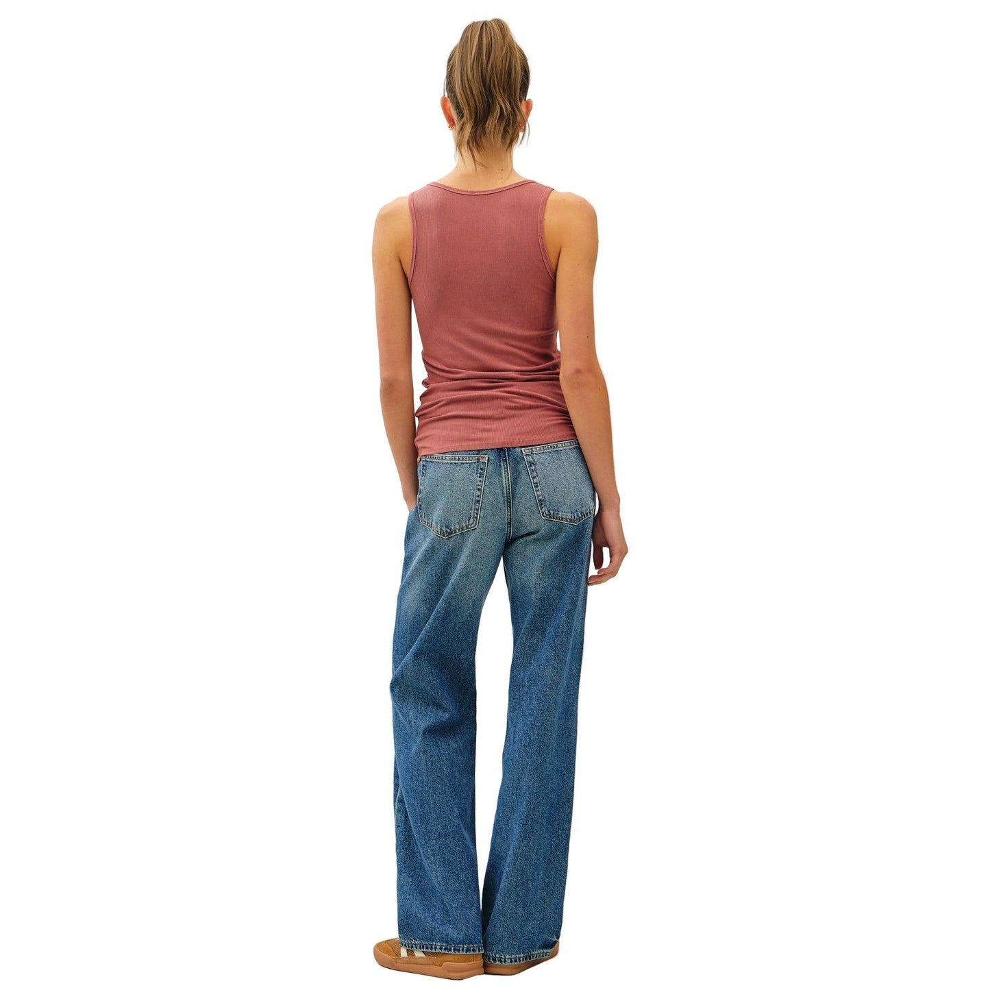 Women's Notched Neck Basic Ribbed Tank Top 19752
