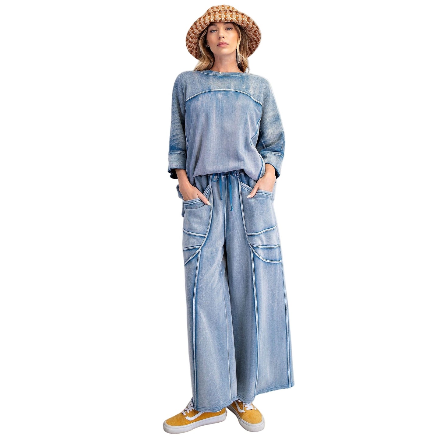 Women's Monkey Washed Terry Pants EB57026