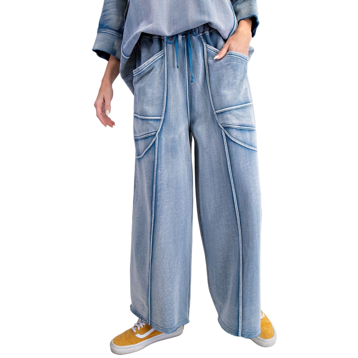 Women's Monkey Washed Terry Pants EB57026