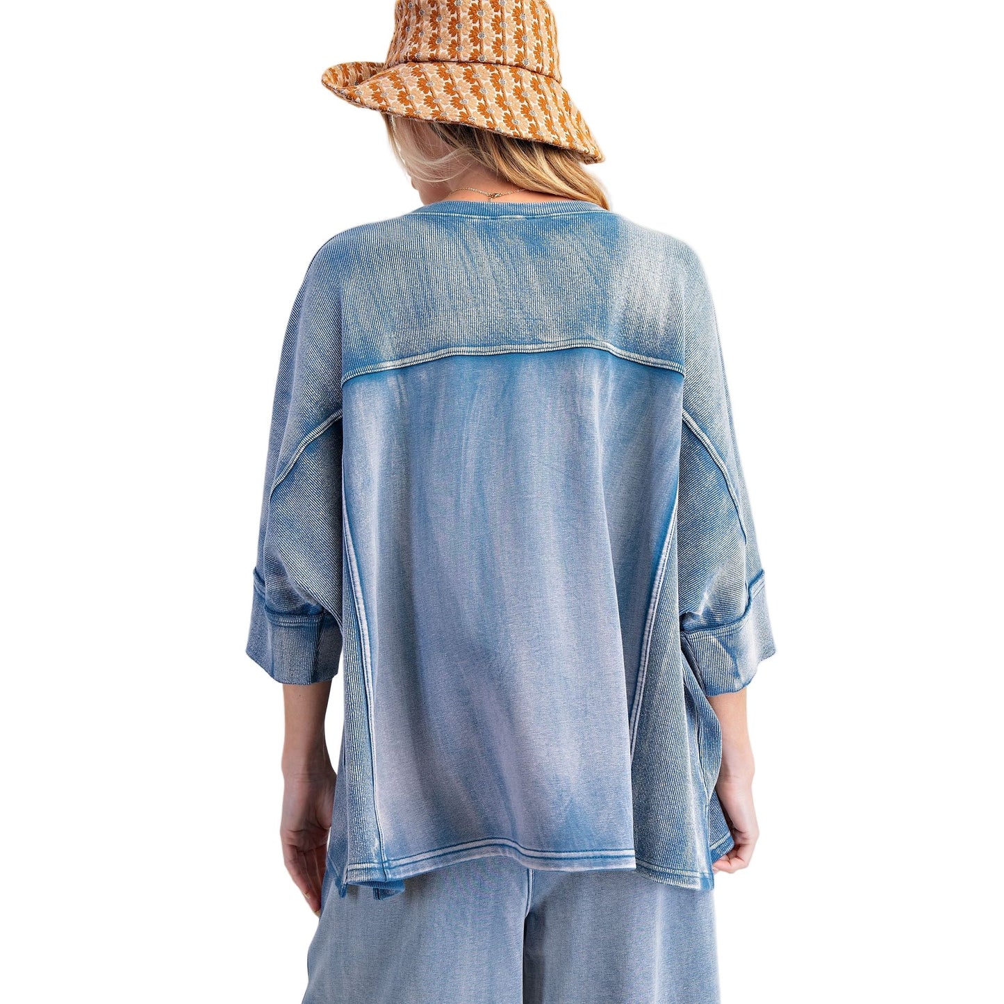 Women's Monkey Washed Terry Knit Top ET28470